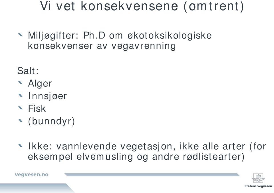 Alger Innsjøer Fisk (bunndyr) Ikke: vannlevende