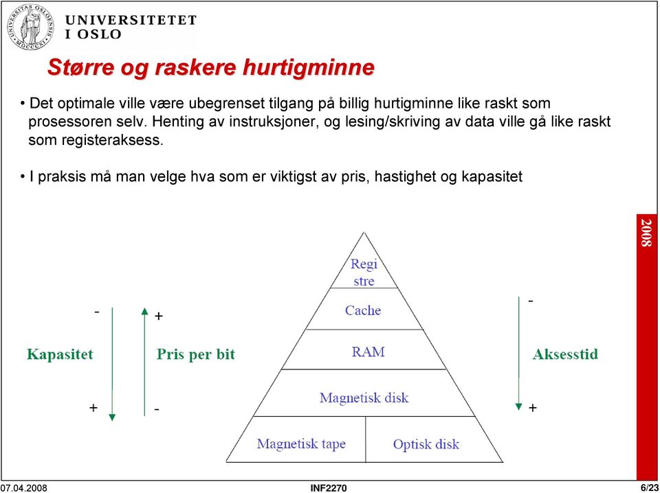 Henting av instruksjoner, og lesing/skriving av data ville gå like raskt som