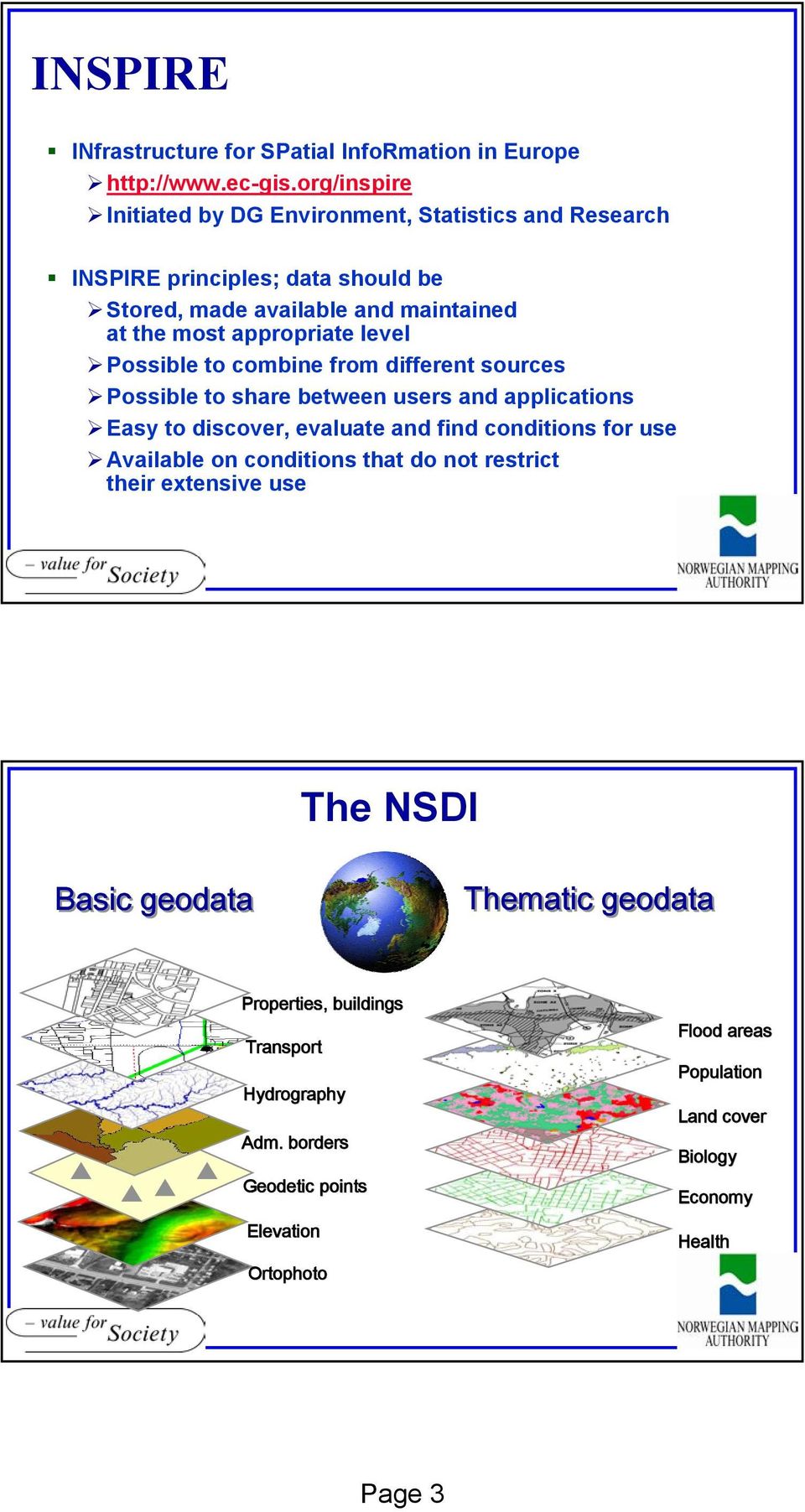 level Possible to combine from different sources Possible to share between users and applications Easy to discover, evaluate and find conditions for use Available