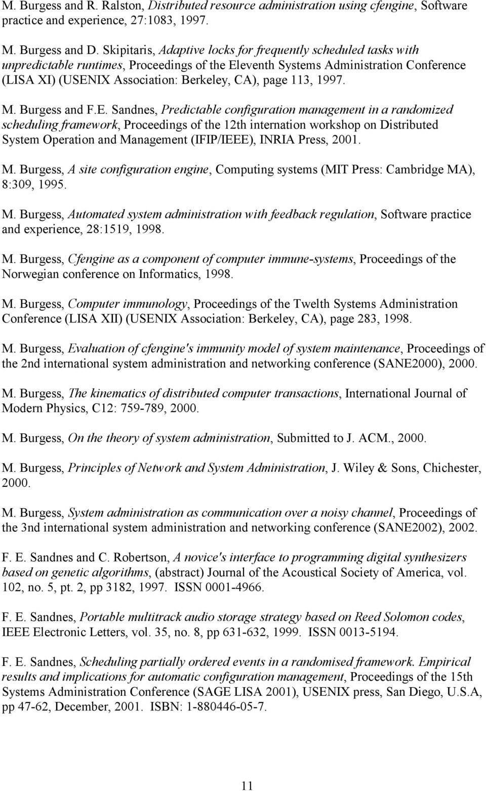 113, 1997. M. Burgess and F.E.