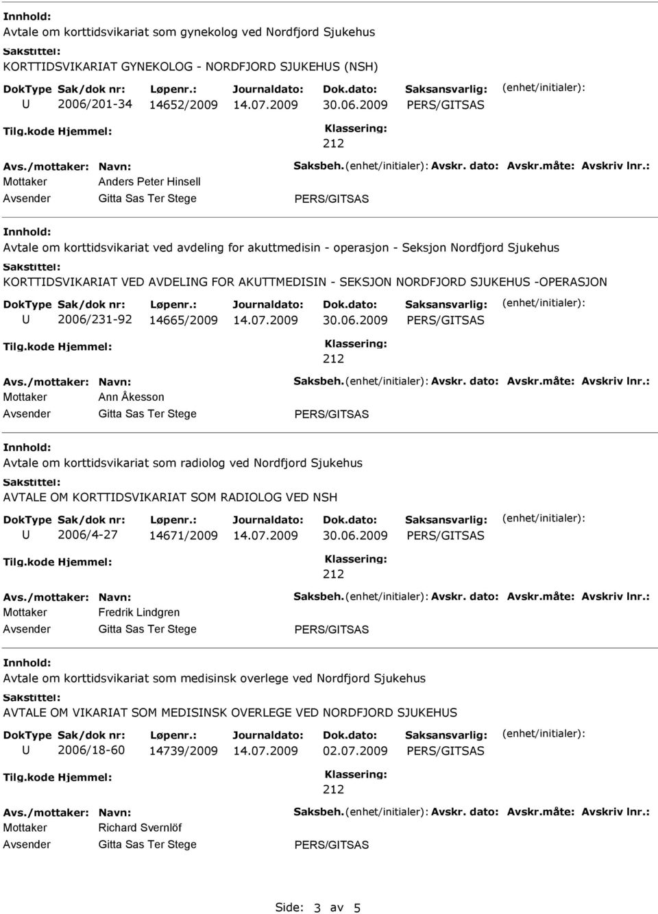 om korttidsvikariat som radiolog ved Nordfjord Sjukehus AVTALE OM KORTTDSVKARAT SOM RADOLOG VED NSH 2006/4-27 14671/2009 Mottaker Fredrik Lindgren Avtale om