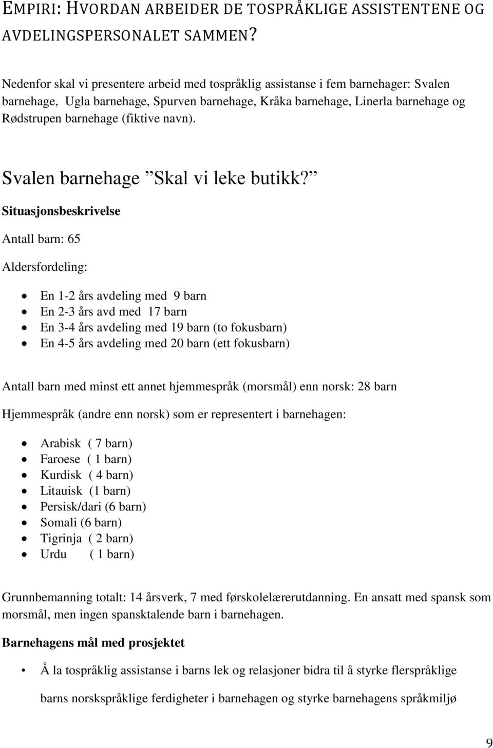 navn). Svalen barnehage Skal vi leke butikk?