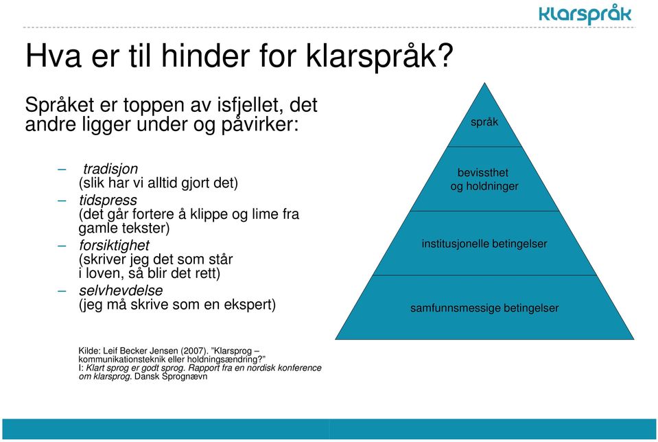 klippe og lime fra gamle tekster) forsiktighet (skriver jeg det som står i loven, så blir det rett) selvhevdelse (jeg må skrive som en ekspert)