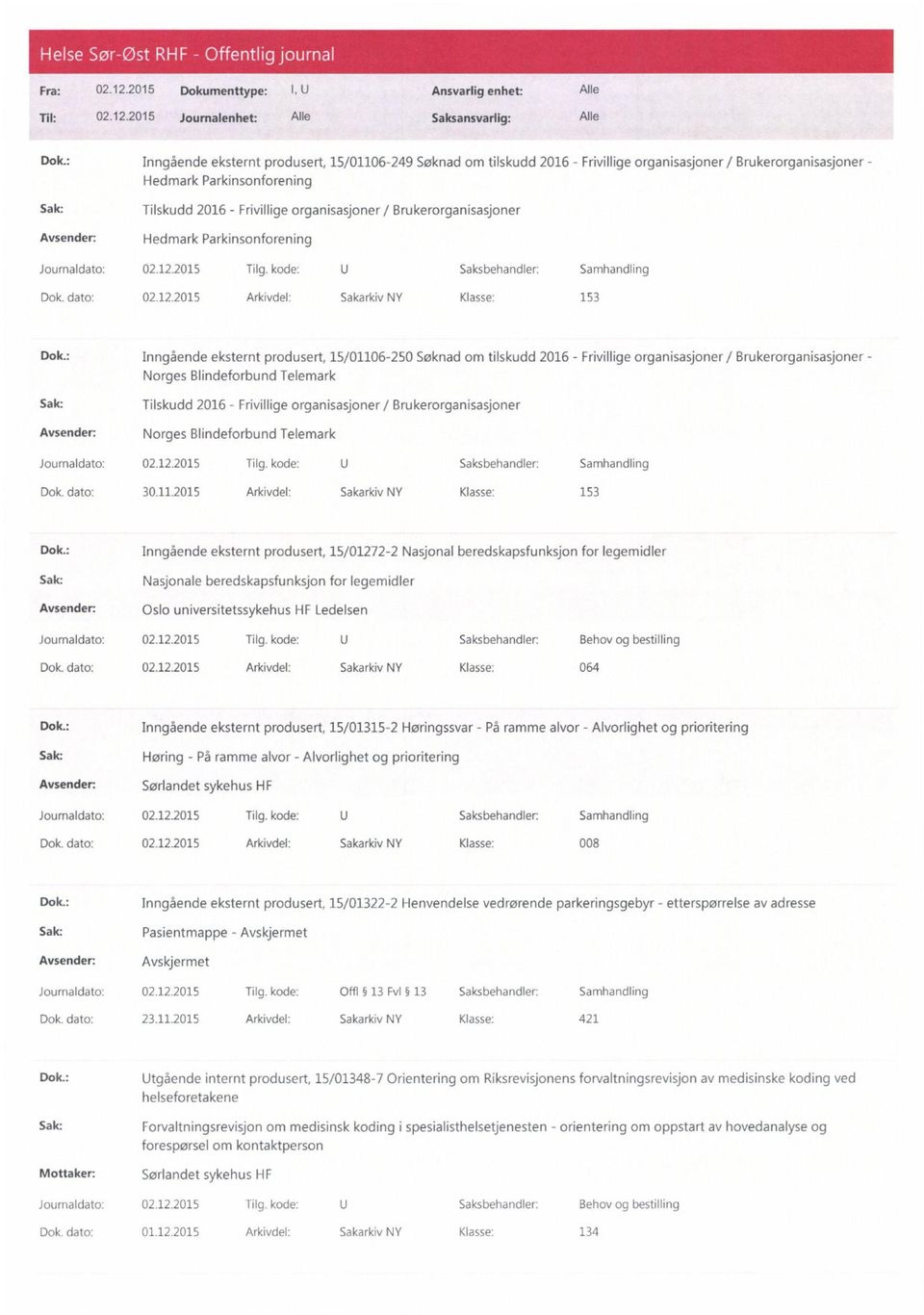 2015 Arkivdel: Sakarkiv NY Klasse: 153 Dok.