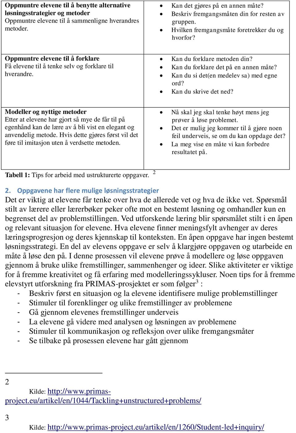 Kan du forklare metoden din? Kan du forklare det på en annen måte? Kan du si det(en medelev sa) med egne ord? Kan du skrive det ned?