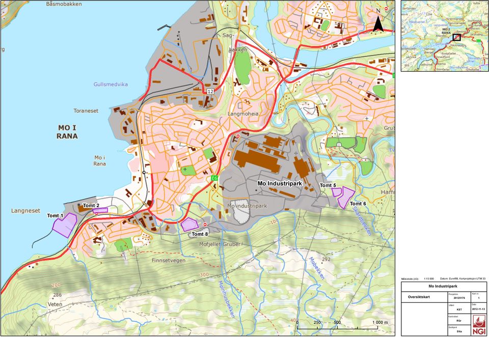 Industripark Oversiktskart 0 250 500 1 000 m Prosjektnr.