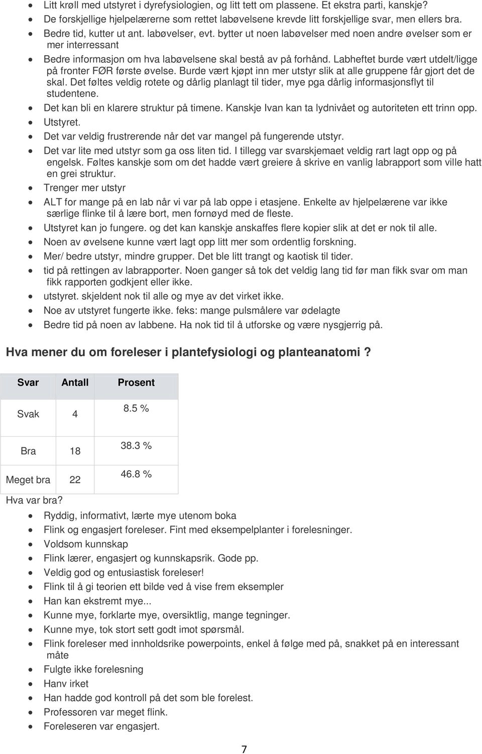 Labheftet burde vært utdelt/ligge på fronter FØR første øvelse. Burde vært kjøpt inn mer utstyr slik at alle gruppene får gjort det de skal.