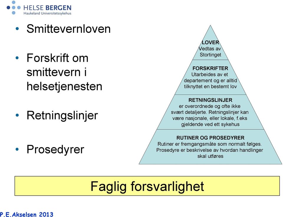 ikke svært detaljerte. Retningslinjer kan være nasjonale, eller lokale, f.