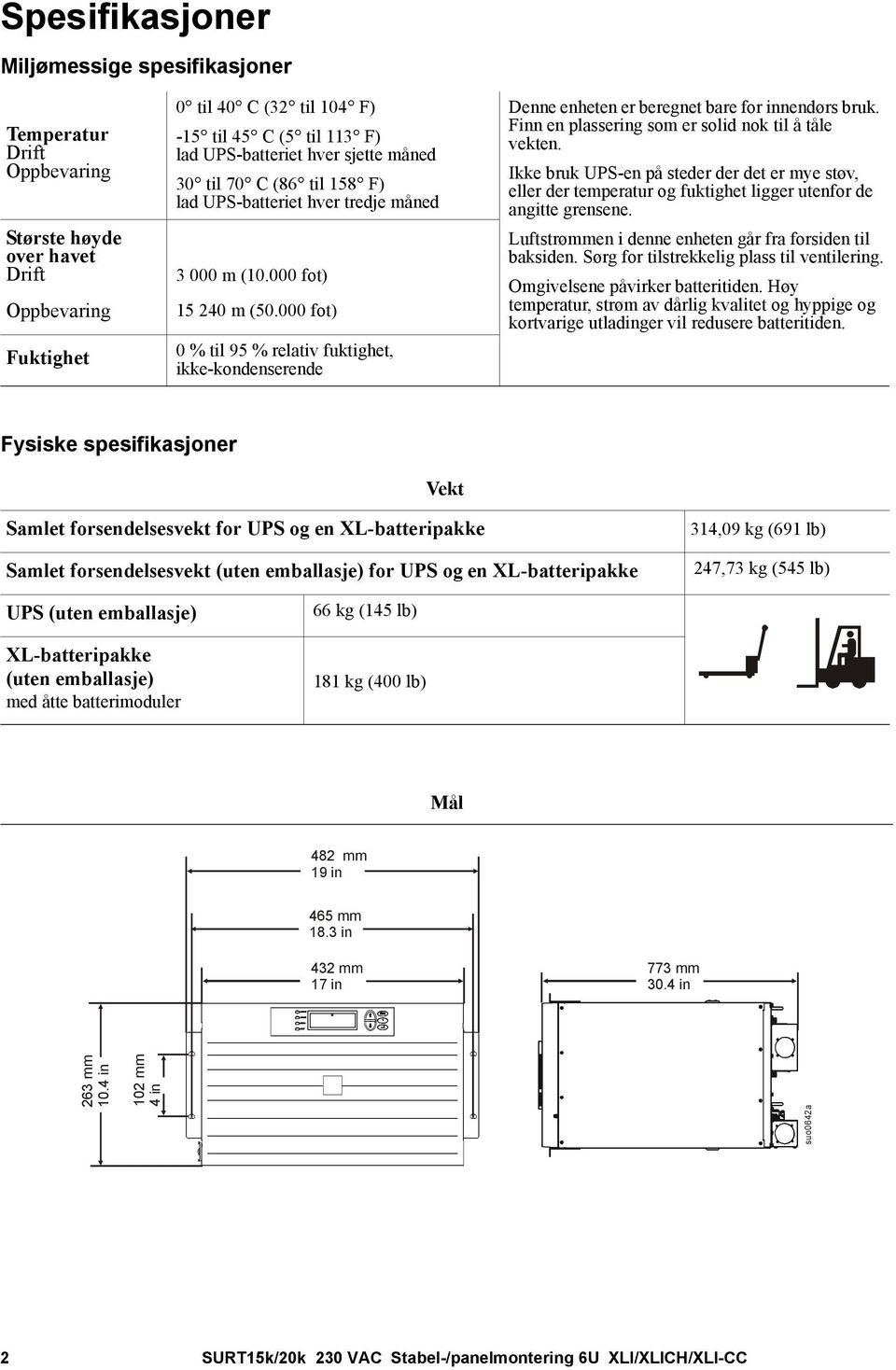 000 fot) 0 % til 95 % relativ fuktighet, ikke-kondenserende Denne enheten er beregnet bare for innendørs bruk. Finn en plassering som er solid nok til å tåle vekten.