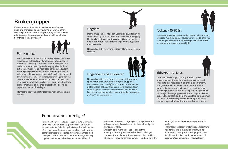 Barn og unge: Tradisjonelt se har det bli lre elagt spesielt for barns lek gjennom anleggelse av for eksempel lekeplasser og ballbaner.