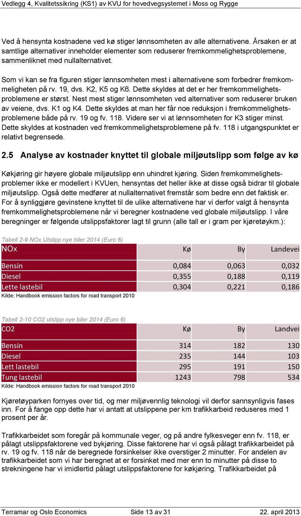 Som vi kan se fra figuren stiger lønnsomheten mest i alternativene som forbedrer fremkommeligheten på rv. 19, dvs. K2, K5 og K6. Dette skyldes at det er her fremkommelighetsproblemene er størst.