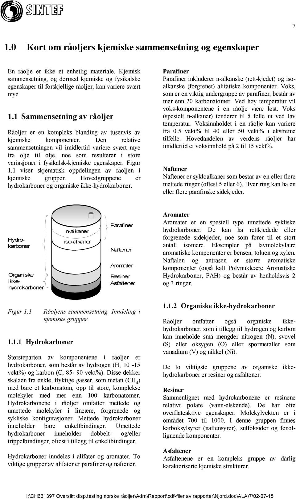 1 Sammensetning av råoljer Råoljer er en kompleks blanding av tusenvis av kjemiske komponenter.