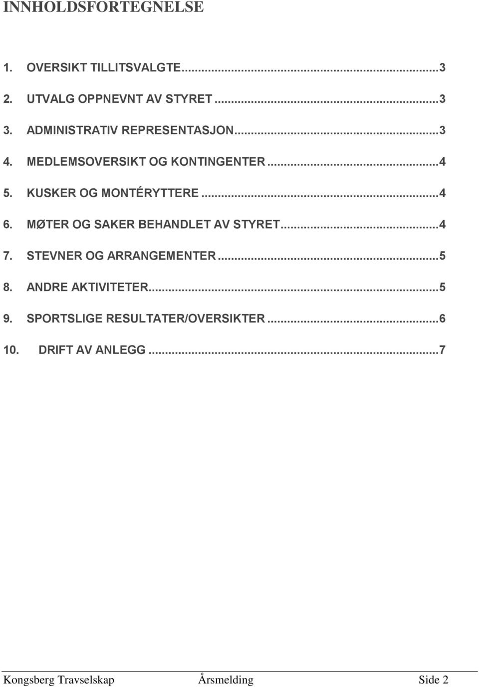 .. 4 6. MØTER OG SAKER BEHANDLET AV STYRET... 4 7. STEVNER OG ARRANGEMENTER... 5 8.