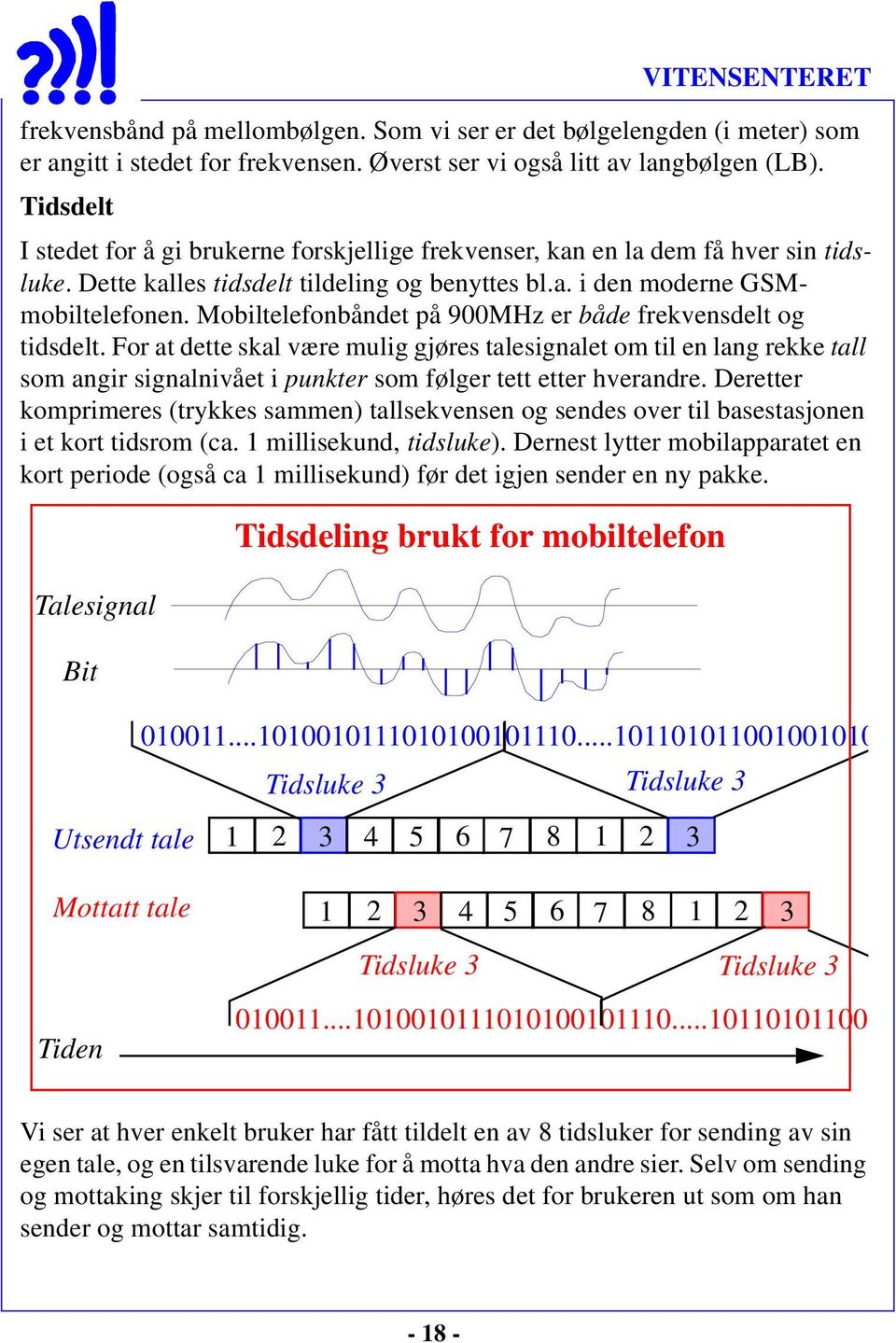 Mobiltelefonbåndet på 900MHz er både frekvensdelt og tidsdelt.