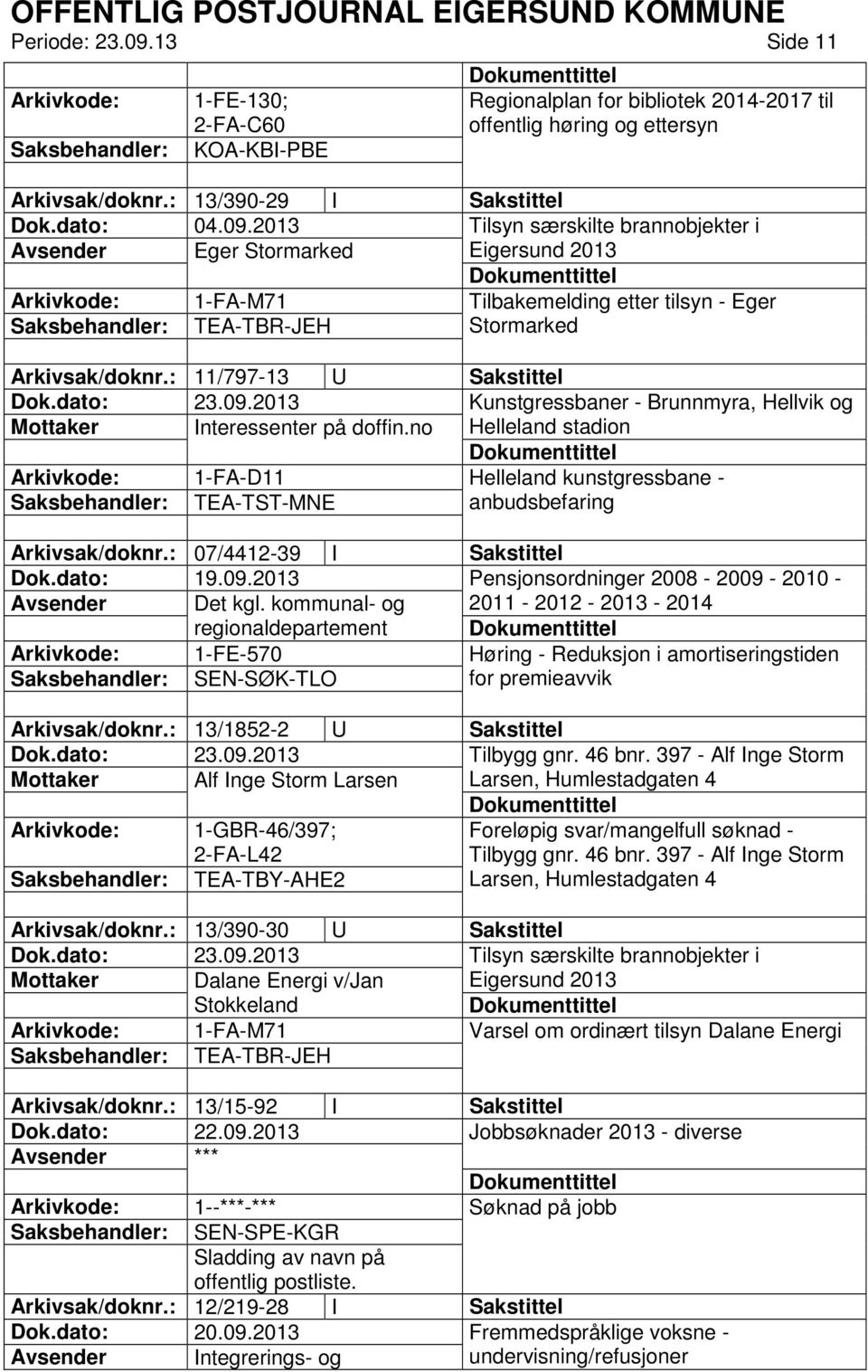 : 07/4412-39 I Sakstittel Dok.dato: 19.09.2013 Pensjonsordninger 2008-2009 - 2010 - Avsender Det kgl.