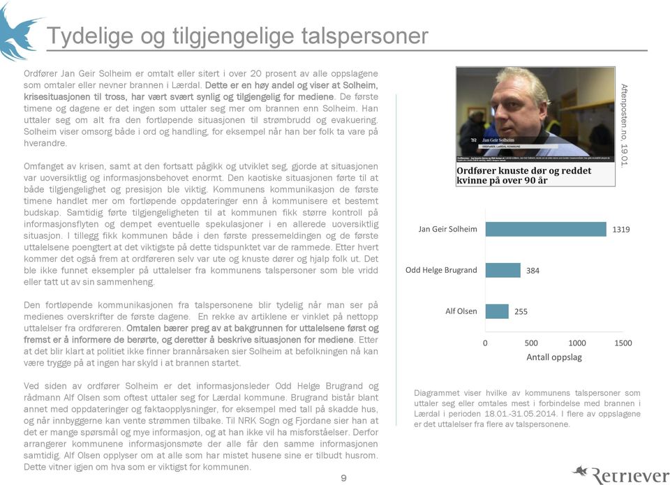 De første timene og dagene er det ingen som uttaler seg mer om brannen enn Solheim. Han uttaler seg om alt fra den fortløpende situasjonen til strømbrudd og evakuering.