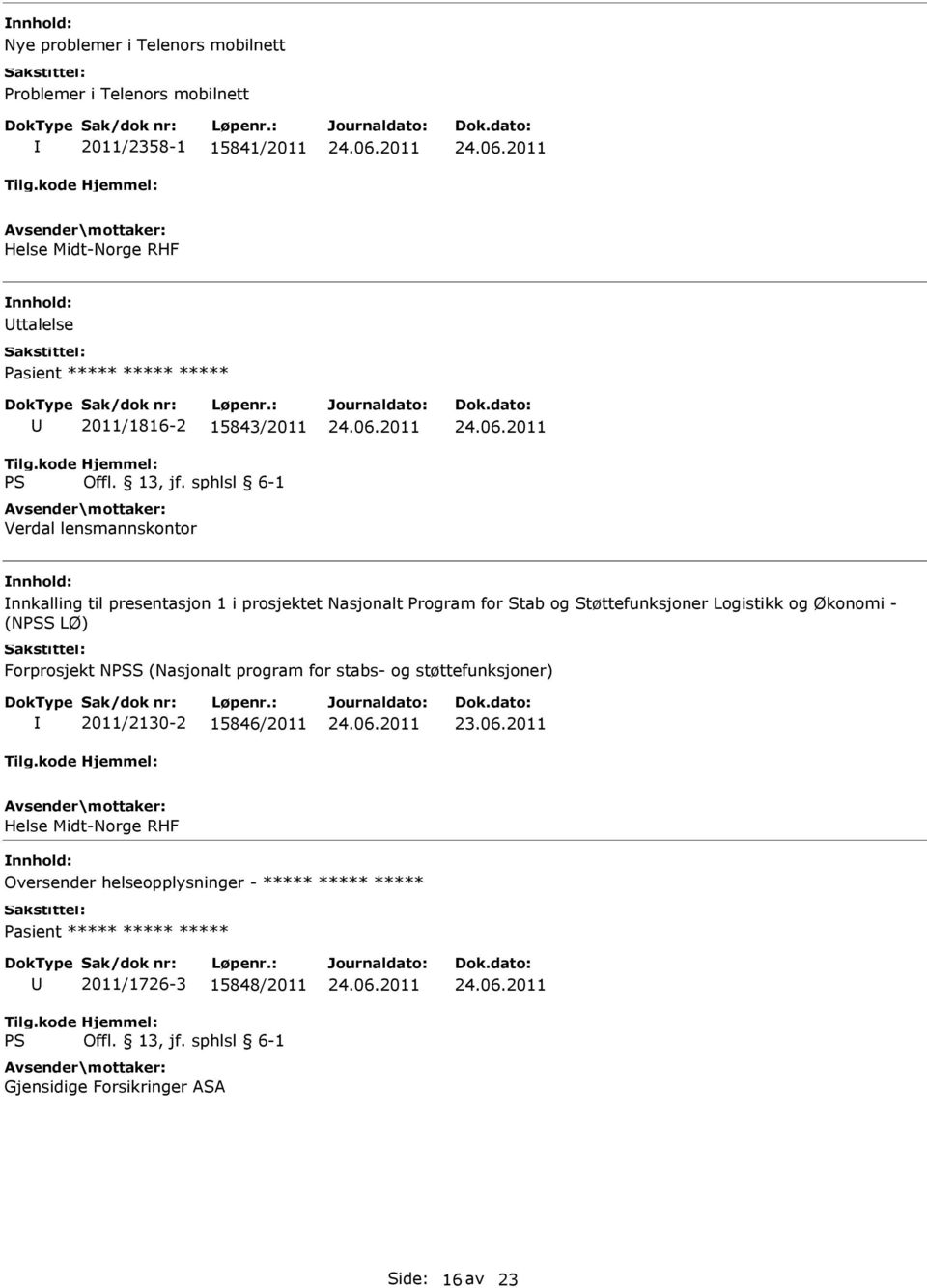 Logistikk og Økonomi - (NS LØ) Forprosjekt NS (Nasjonalt program for stabs- og støttefunksjoner) 2011/2130-2 15846/2011 23.06.