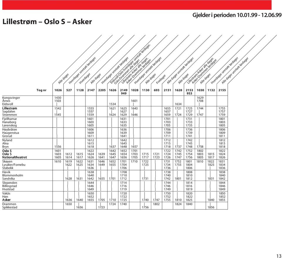 1621 1625 1643 1655 1721 1725 1744 1755 Sagdalen 1557 1627 1657 1727 1757 Strømmen 1545 1559 1624 1629 1646 1659 1724 1729 1747 1759 Fjellhamar 1601 1631 1701 1731 1801 Hanaborg 1603 1633 1703 1733