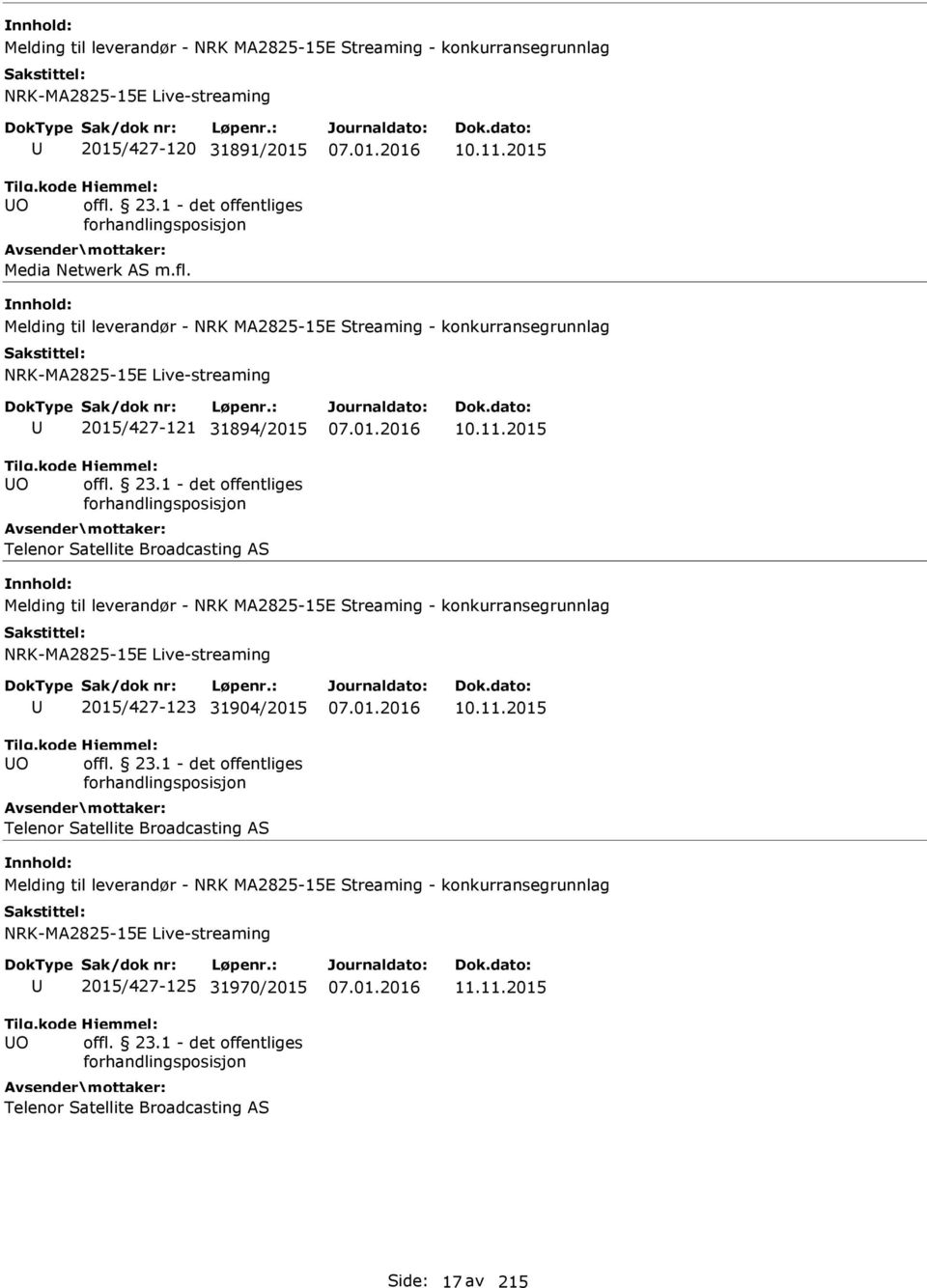 1 - det offentliges forhandlingsposisjon Telenor Satellite Broadcasting AS 10.11.