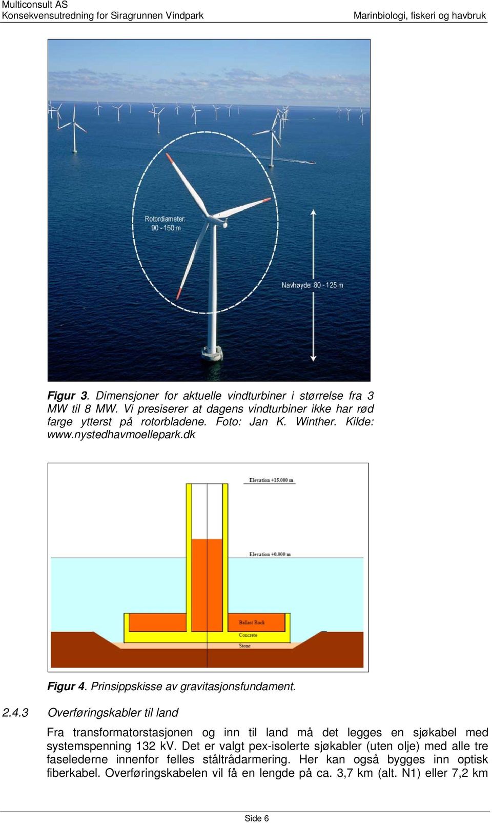 Prinsippskisse av gravitasjonsfundament. 2.4.