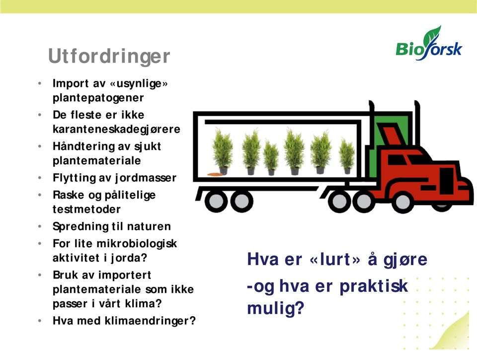 Spredning til naturen For lite mikrobiologisk aktivitet i jorda?