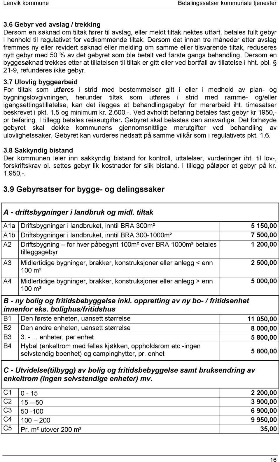 gangs behandling. Dersom en byggesøknad trekkes etter at tillatelsen til tiltak er gitt eller ved bortfall av tillatelse i hht. pbl. 21-9, refunderes ikke gebyr. 3.