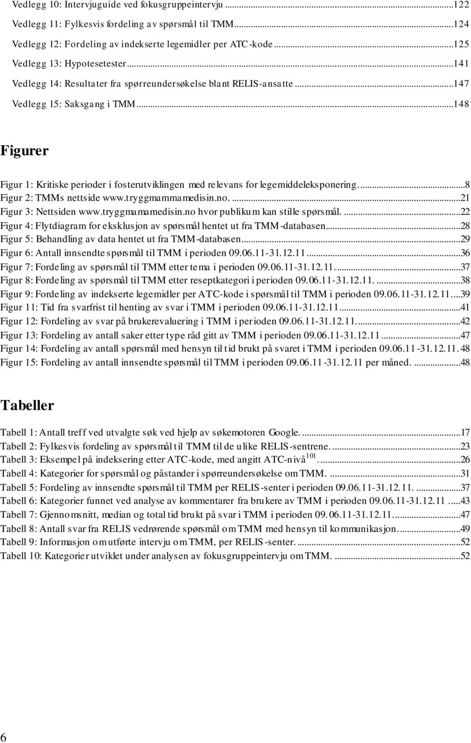 ..148 Figurer Figur 1: Kritiske perioder i fosterutviklingen med relevans for legemiddeleksponering....8 Figur 2: TMMs nettside www.tryggmammamedisin.no....21 Figur 3: Nettsiden www.tryggmamamedisin.