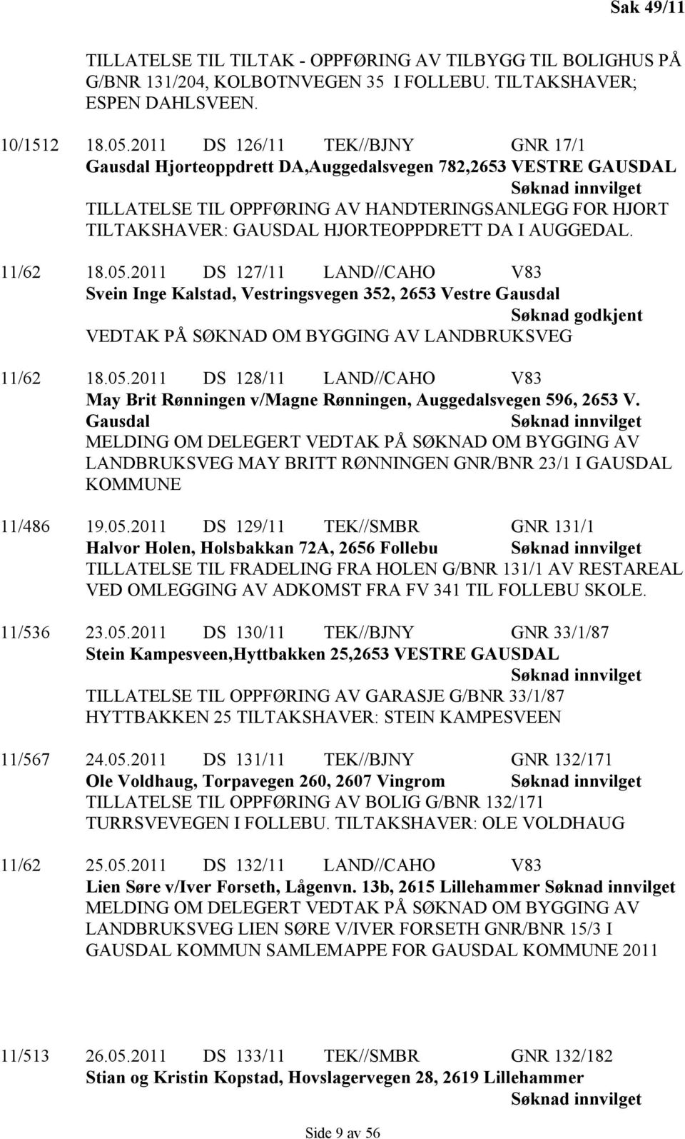 HJORTEOPPDRETT DA I AUGGEDAL. 11/62 18.05.