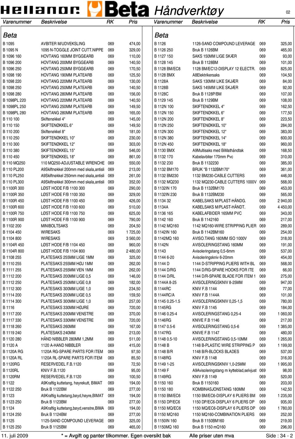 1098 220 HOVTANG 220MM PLATEARB 069 130,00 B 1098 250 HOVTANG 250MM PLATEARB 069 140,50 B 1098 280 HOVTANG 280MM PLATEARB 069 156,00 B 1098PL 220 HOVTANG 220MM PLATEARB 069 140,50 B 1098PL 250