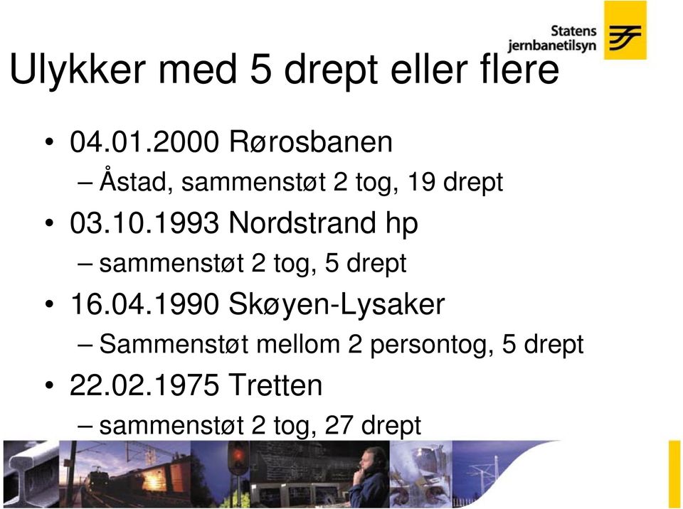 1993 Nordstrand hp sammenstøt 2 tog, 5 drept 16.04.