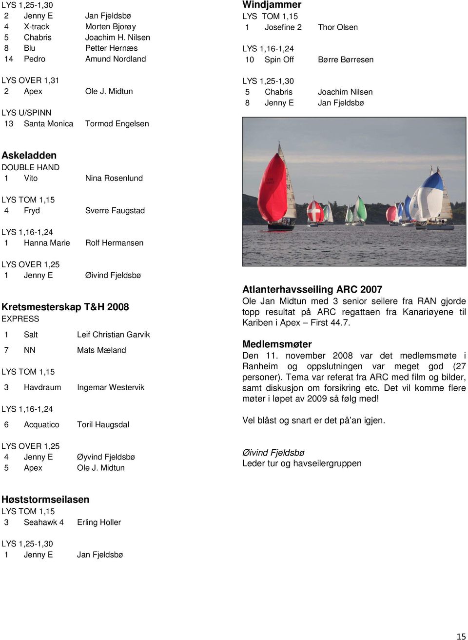 Fjeldsbø Askeladden DOUBLE HAND 1 Vito Nina Rosenlund LYS TOM 1,15 4 Fryd Sverre Faugstad LYS 1,16-1,24 1 Hanna Marie Rolf Hermansen LYS OVER 1,25 1 Jenny E Øivind Fjeldsbø Kretsmesterskap T&H 2008