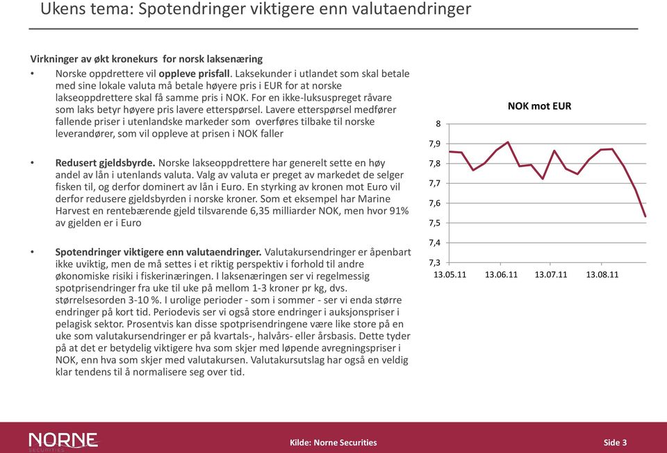 For en ikke-luksuspreget råvare som laks betyr høyere pris lavere etterspørsel.