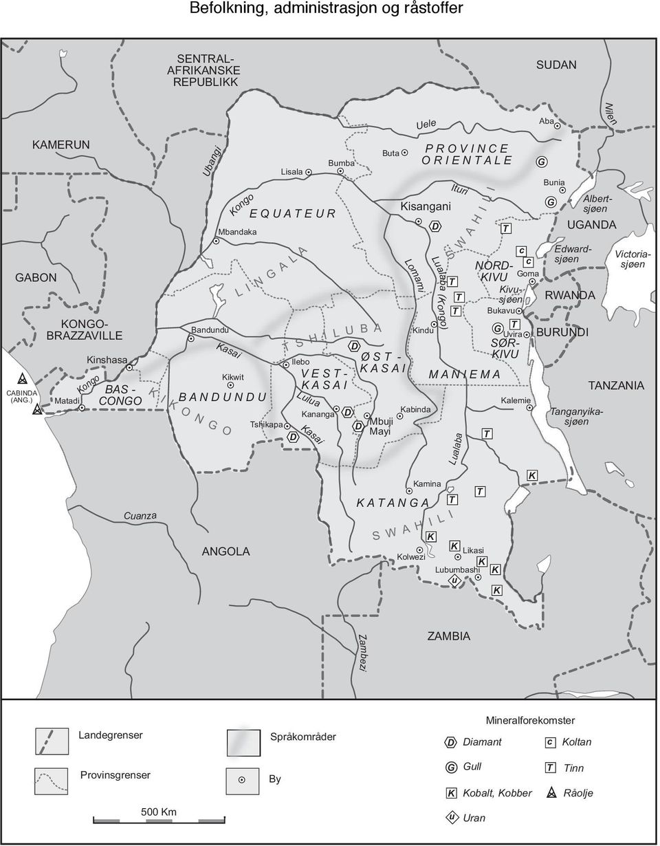 Lulua D Kananga D Tshikapa D D Kasai Buta Ø S T - K A S A I Mbuji Mayi Kisangani Lomami Uele Kindu Kabinda P R O V I N C E O R I E N T A L E D Lualaba (K ongo) Ituri I L S W A H T T T I M A N I E M A