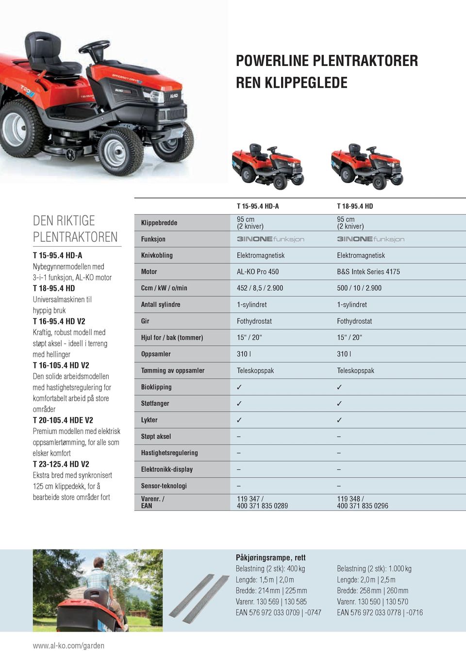 4 HDE V2 Premium modellen med elektrisk oppsamlertømming, for alle som elsker komfort T 23-125.