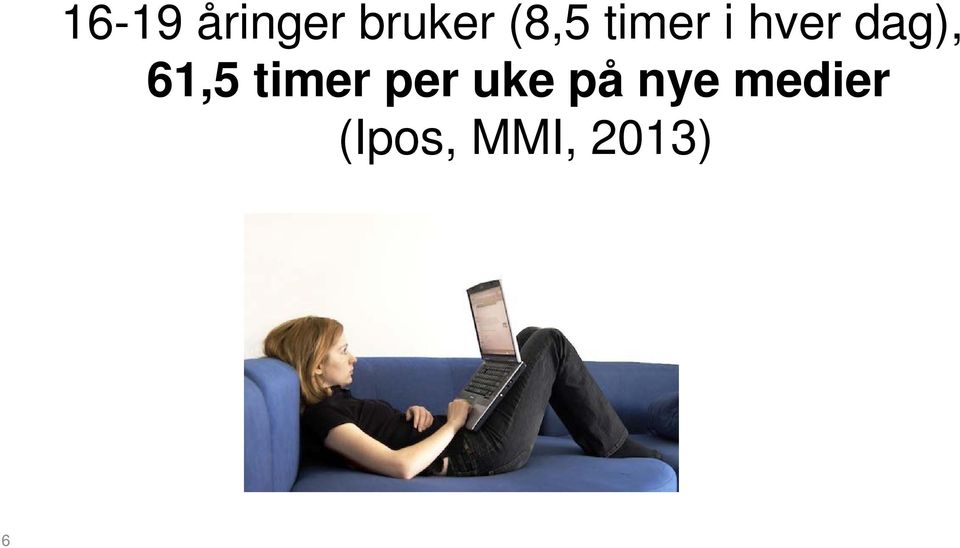 61,5 timer per uke på