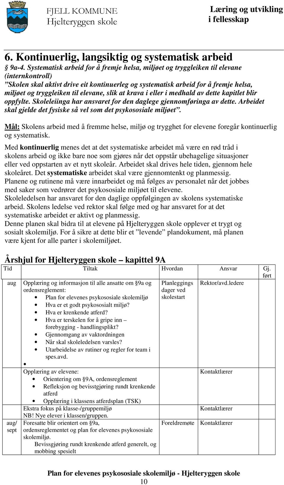 til elevane, slik at krava i eller i medhald av dette kapitlet blir oppfylte. Skoleleiinga har ansvaret for den daglege gjennomføringa av dette.