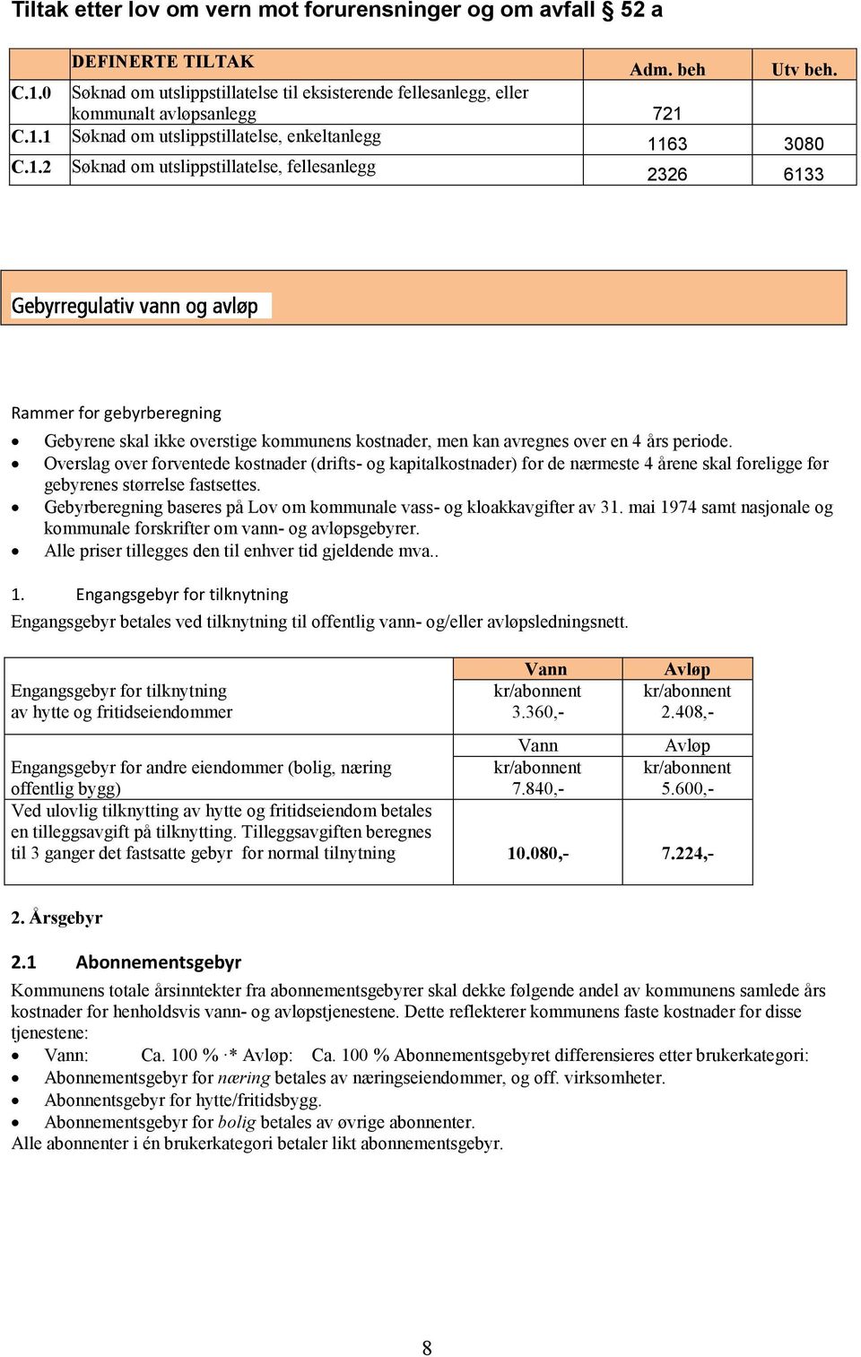 Rammer for gebyrberegning Gebyrene skal ikke overstige kommunens kostnader, men kan avregnes over en 4 års periode.