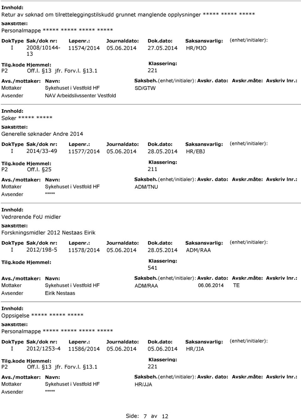 2014 SD/GTW NAV Arbeidslivssenter Vestfold Søker Generelle søknader Andre 2014 2014/33-49 11577/2014 28.05.