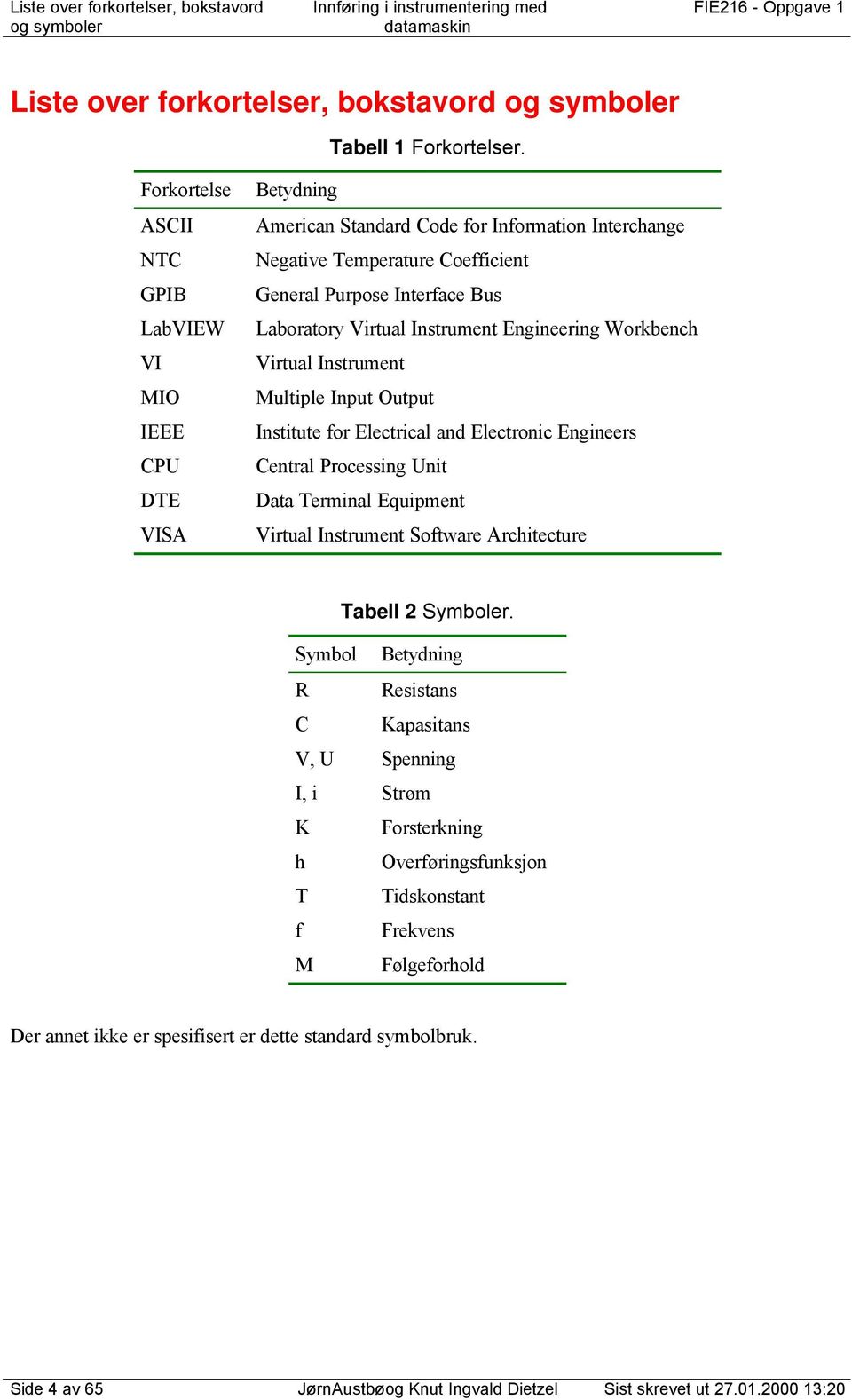 Workbench VI Virtual Instrument MIO Multiple Input Output IEEE Institute for Electrical and Electronic Engineers CPU Central Processing Unit DTE Data Terminal Equipment VISA Virtual Instrument