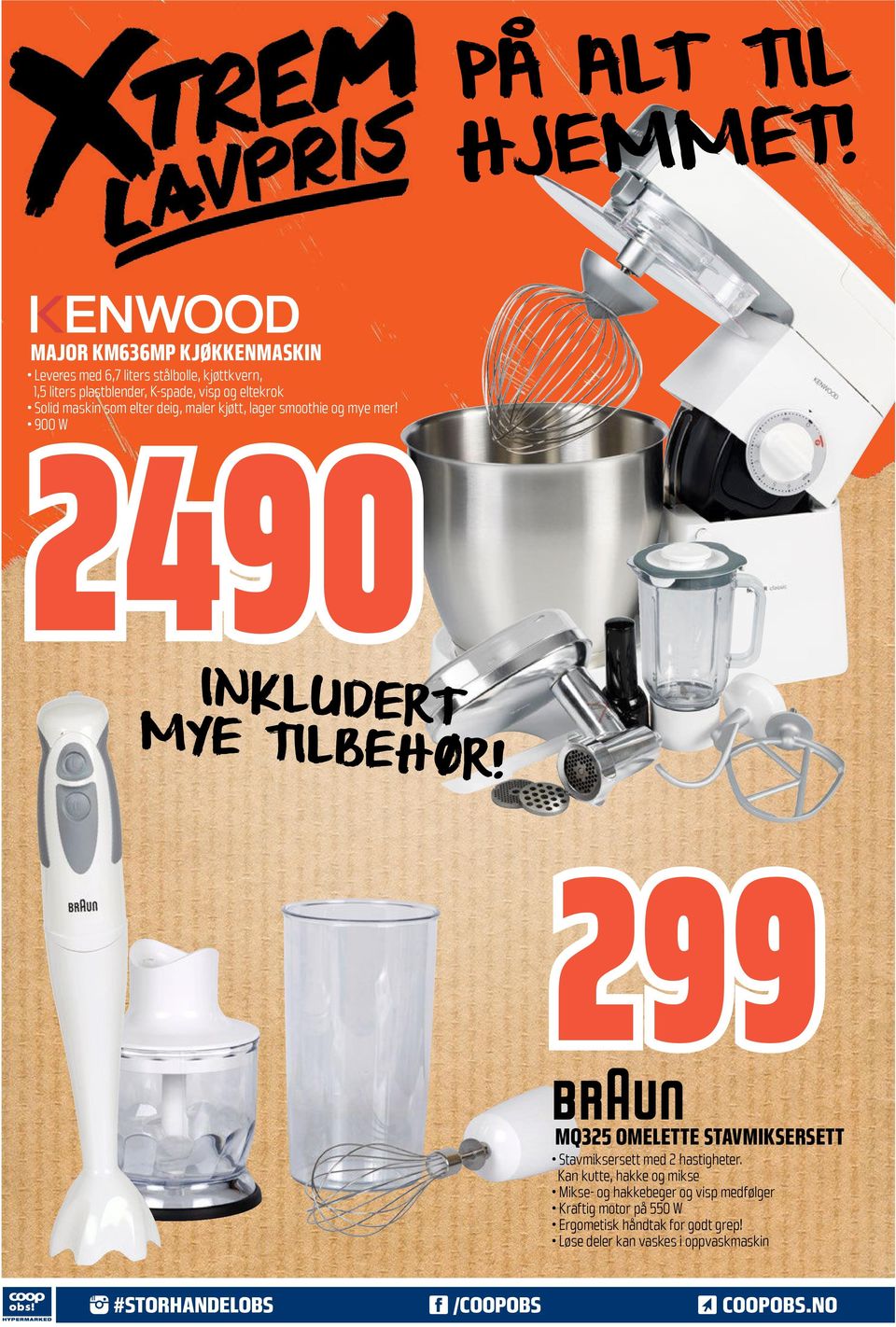 Solid maskin som elter deig, maler kjøtt, lager smoothie og mye mer! 0 W 24 INKLUDERT MYE TILBEHØR!