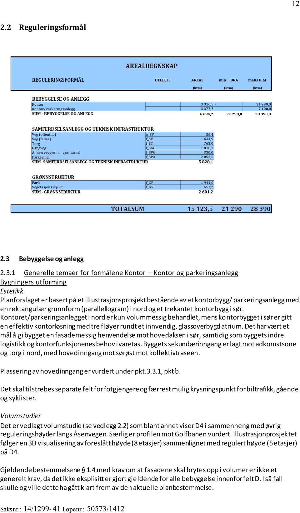 1 Generelle temaer for formålene Kontor Kontor og parkeringsanlegg Bygningers utforming Estetikk Planforslaget er basert på et illustrasjonsprosjekt bestående av et kontorbygg/ parkeringsanlegg med