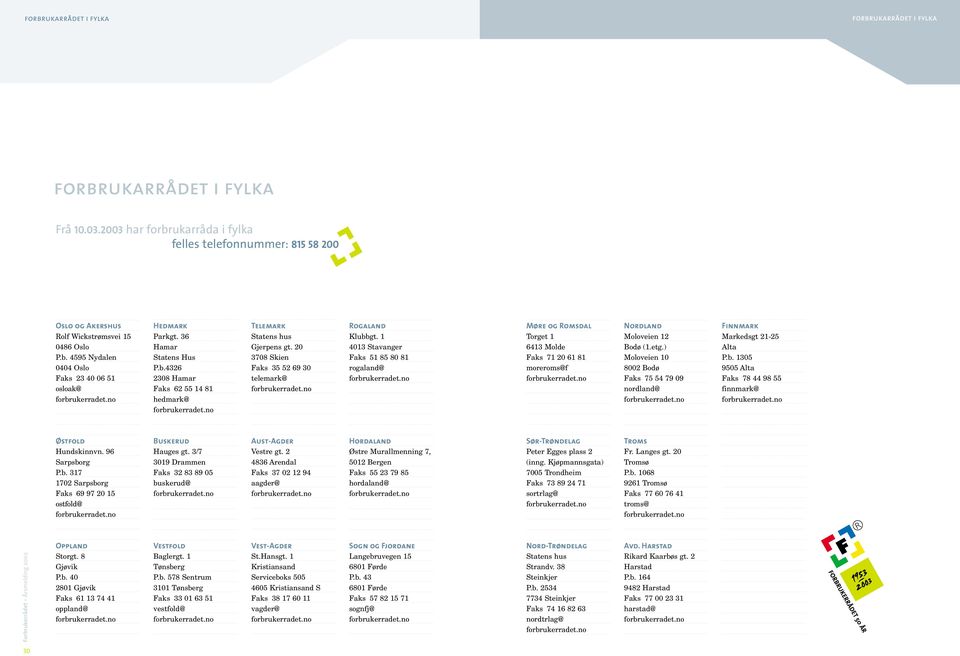 1 4013 Stavanger Faks 51 85 80 81 rogaland@ Møre og Romsdal Torget 1 6413 Molde Faks 71 20 61 81 moreroms@f Nordland Moloveien 12 Bodø (1.etg.