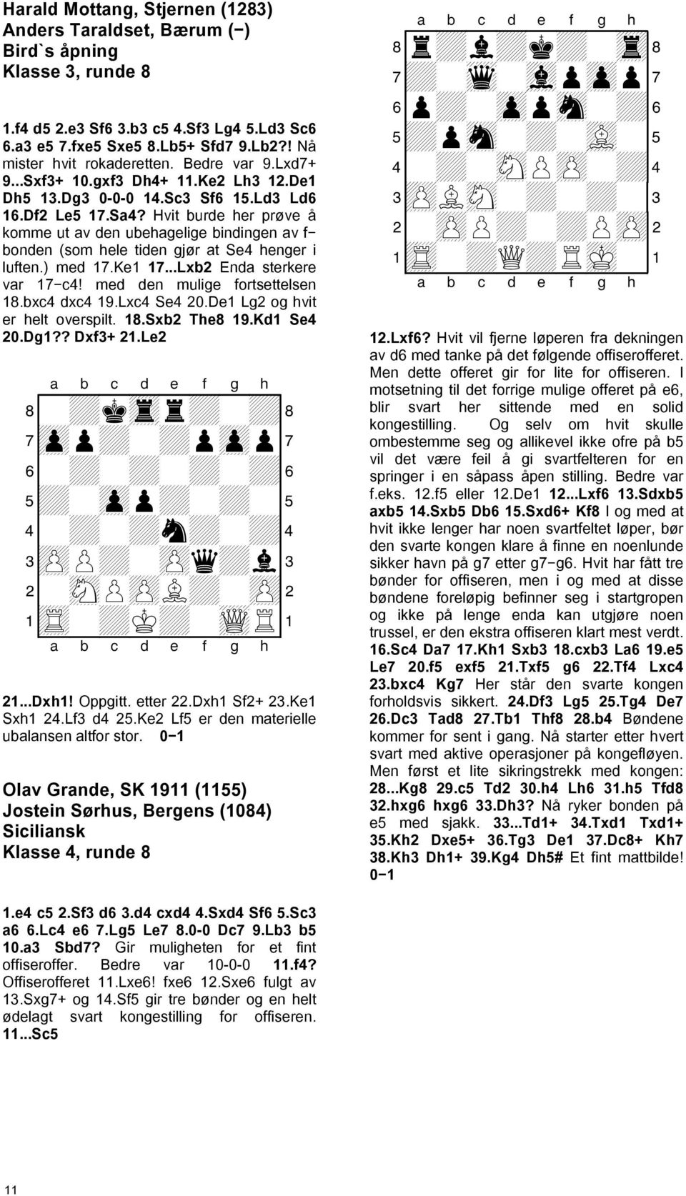 Hvit burde her prøve å komme ut av den ubehagelige bindingen av f bonden (som hele tiden gjør at Se4 henger i luften.) med 17.Ke1 17...Lxb2 Enda sterkere var 17 c4! med den mulige fortsettelsen 18.