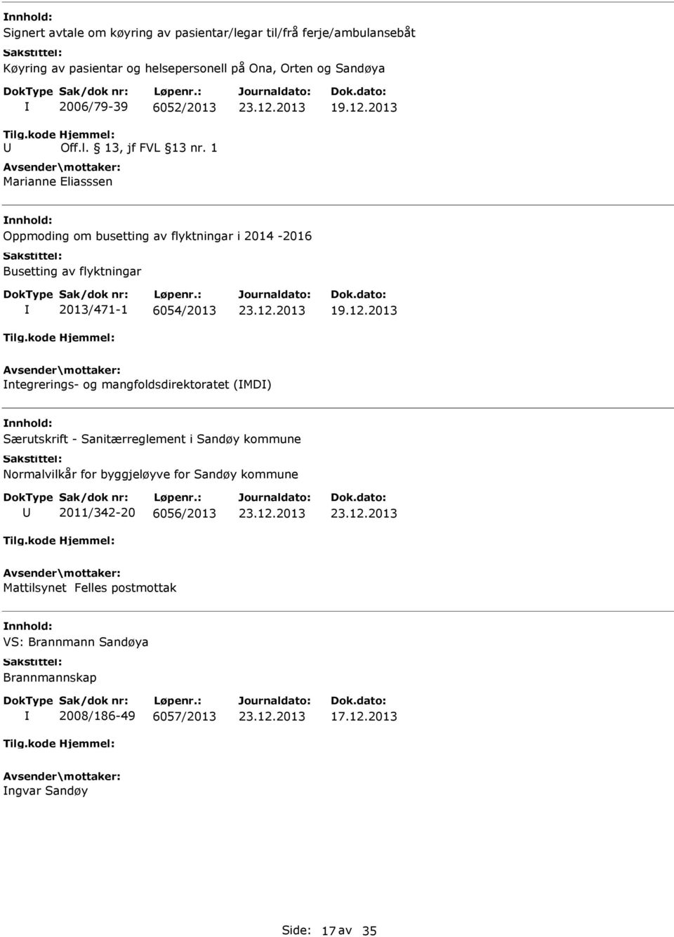 1 Marianne Eliasssen Oppmoding om busetting av flyktningar i 2014-2016 Busetting av flyktningar 2013/471-1 6054/2013 ntegrerings- og