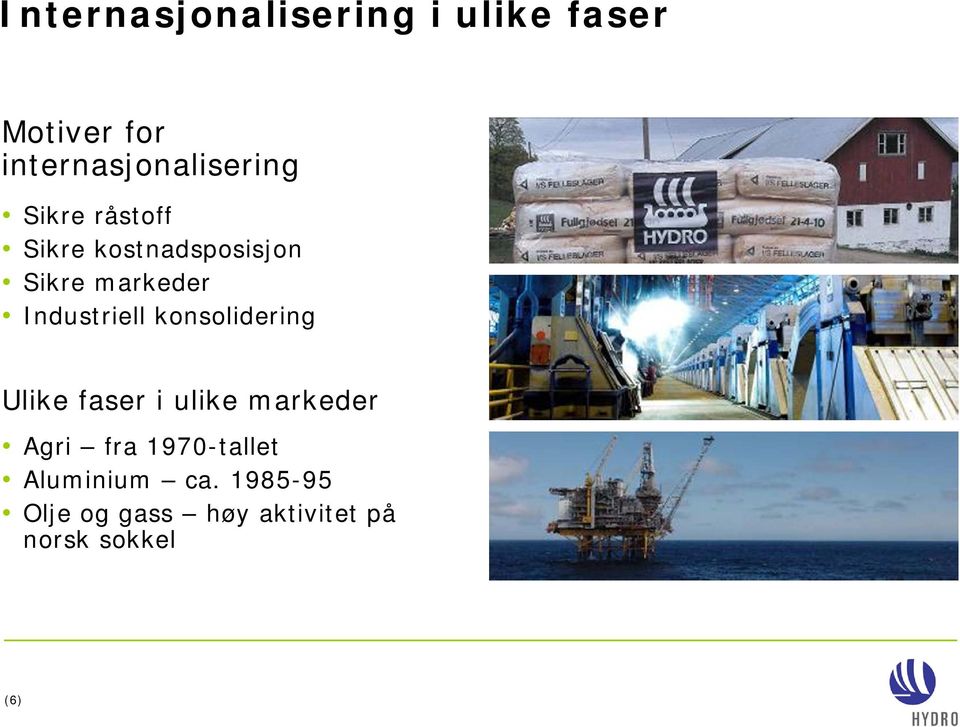 markeder Industriell konsolidering Ulike faser i ulike markeder