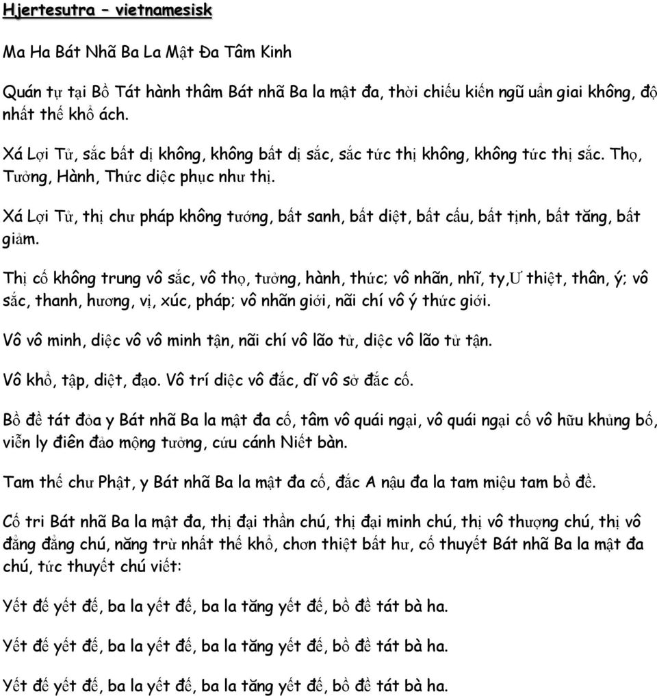 Xá Lợi Tử, thị chư pháp không tướng, bất sanh, bất diệt, bất cấu, bất tịnh, bất tăng, bất giảm.