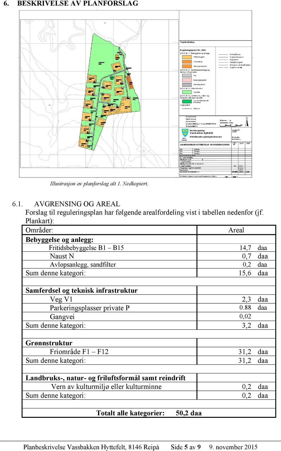 Veg V1 2,3 daa Parkeringsplasser private P 0.