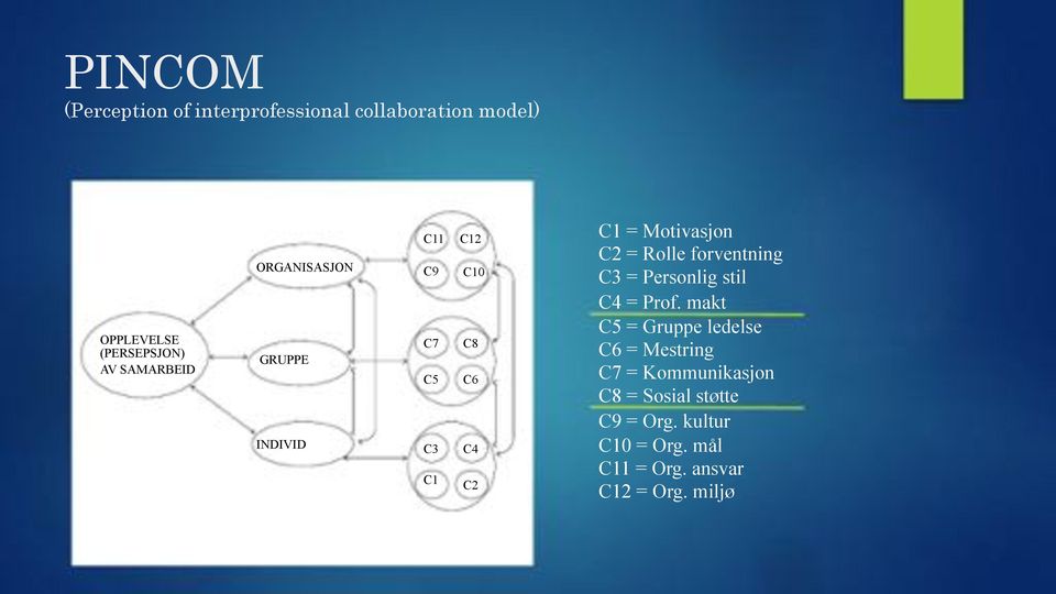 C2 = Rolle forventning C3 = Personlig stil C4 = Prof.