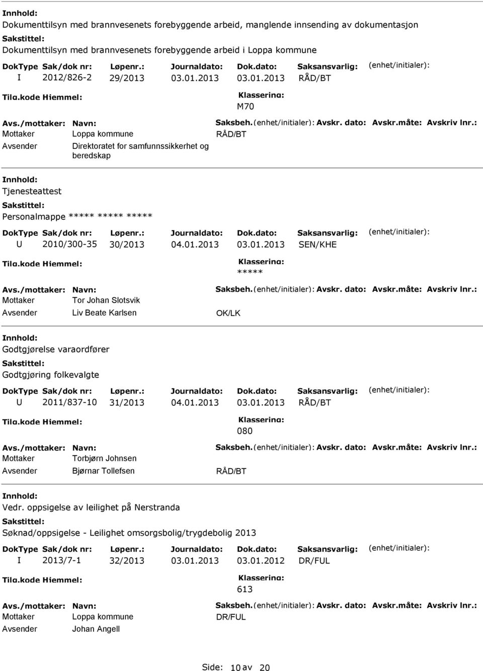 /mottaker: Navn: Saksbeh. Avskr. dato: Avskr.måte: Avskriv lnr.: Tor Johan Slotsvik Liv Beate Karlsen Godtgjørelse varaordfører Godtgjøring folkevalgte 2011/837-10 31/2013 080 Avs.