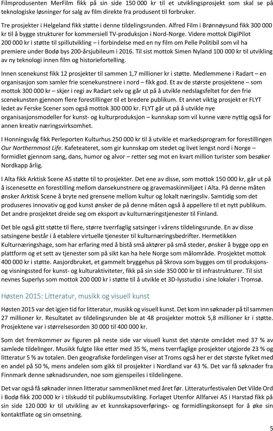 Videre mottok DigiPilot 200 000 kr i støtte til spillutvikling i forbindelse med en ny film om Pelle Politibil som vil ha premiere under Bodø bys 200-årsjubileum i 2016.